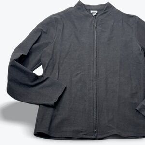 Eileen Fisher Jacket Black Ribbed Zip Front Mock Neck Womens XL
Quiet Luxury